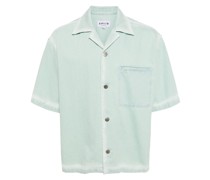 notched-collar cotton shirt