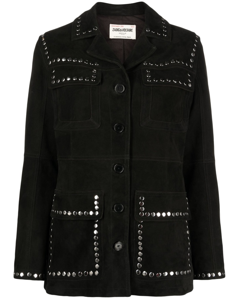 Zadig&Voltaire Damen Lala Wildlederjacke mit Nieten