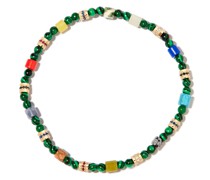 14kt Gelbgold-Perlenarmband mit Halbedelsteinen