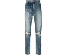 Schmale Jeans mit Stickereien