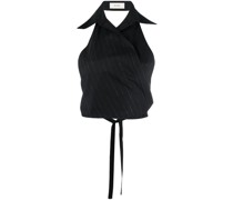 Neckholder-Top mit Nadelstreifen