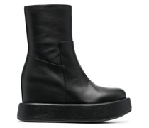 wedge-heel leather boots