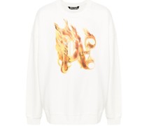 Sweatshirt mit Logo-Flammen-Print