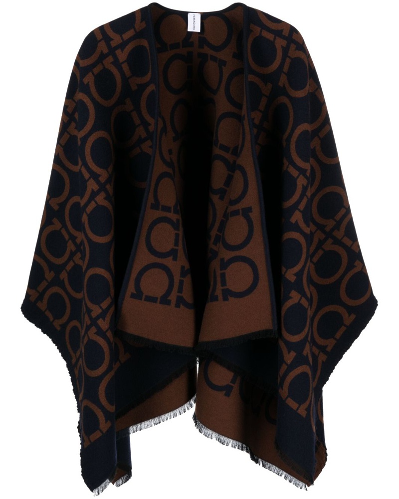 Ferragamo Damen Cape mit Fransen