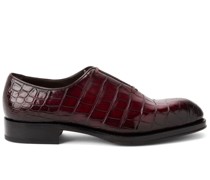Oxford-Schuhe mit Kroko-Effekt