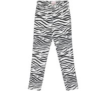 Schmale Belleville Jeans mit Zebra-Print