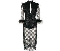 Transparentes Onyx Midikleid