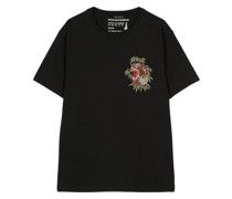Tiger-embroidered organic cotton T-shirt