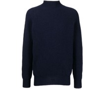 Gerippter Pullover mit Stehkragen