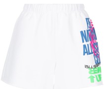 Shorts mit Slogan-Print