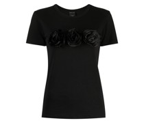 T-Shirt mit Blumenapplikation