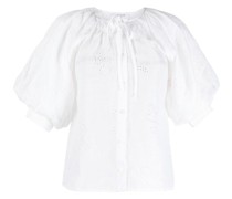 Bestickte Bluse mit Puffärmeln