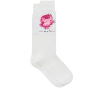 Socken mit Blumenapplikation