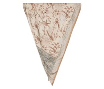 Seidenschal mit Blumen-Print