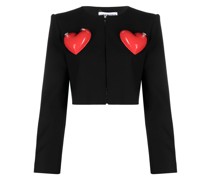 Cropped-Jacke mit Herzapplikation