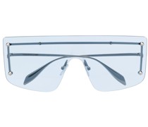 Shield-Sonnenbrille mit spitzen Nieten