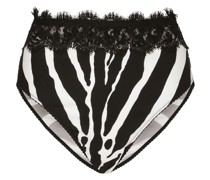 Hoch sitzender Slip mit Zebra-Print