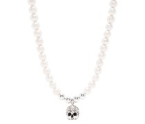 Große Perlenkette mit Arabesque-Totenkopf
