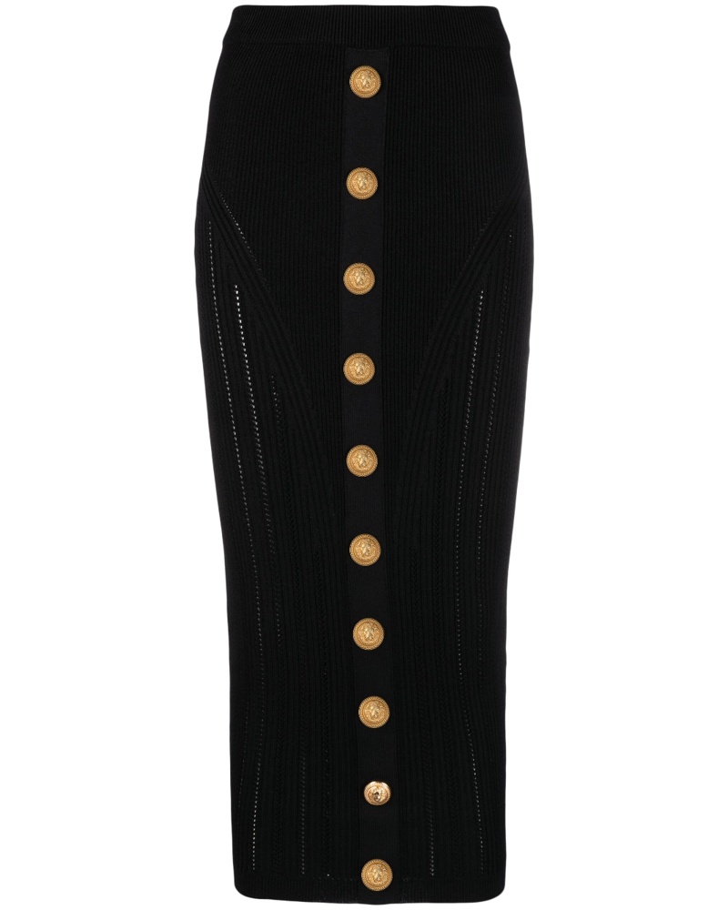 Balmain Damen Gestrickter Midirock