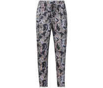 Taillenhose mit Blumen-Print