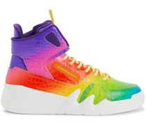 High-Top-Sneakers mit Regenbogen-Print