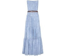 belted tiered maxi dress
