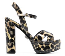 Sandalen mit Leoparden-Print