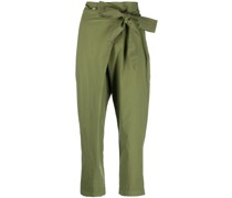 Cropped-Hose mit Bindegürtel