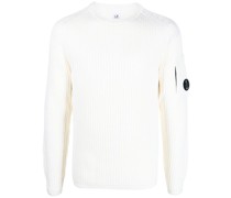 Gerippter Pullover mit Logo-Patch
