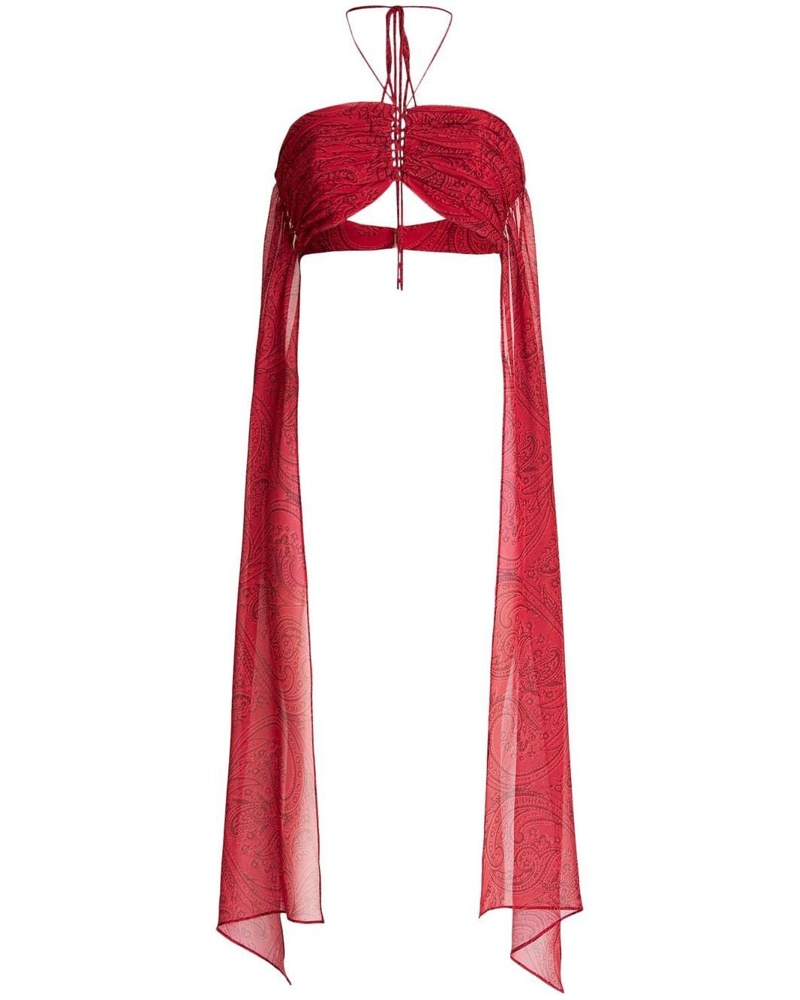 Etro Damen Cropped-Top mit Paisleymuster