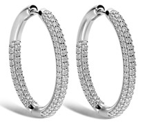 18kt Weißgoldcreolen mit Diamanten