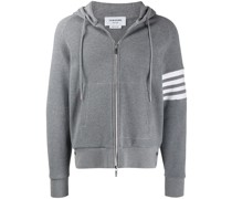 4-Bar raglan-sleeve waffle stitch hoodie