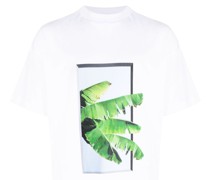 T-Shirt mit Blatt-Print