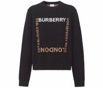 Intarsien-Pullover mit Logo