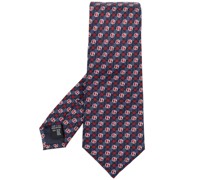 monogram-pattern silk tie
