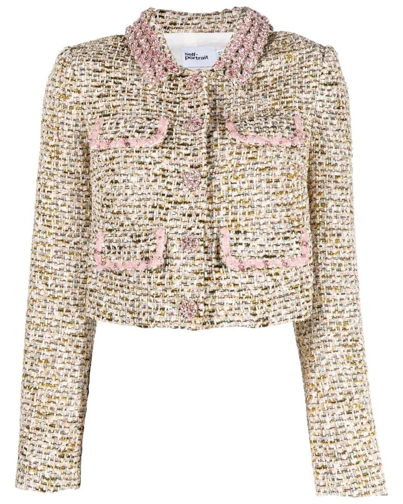 Self-Portrait Damen Jacke mit Kristallen