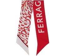 Bandeau-Schal aus Seide mit Blatt-Print