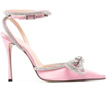Double Bow Pumps aus Satin 115mm