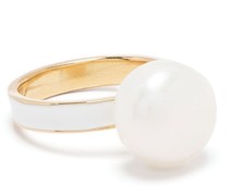 White Moon Ring mit Perle