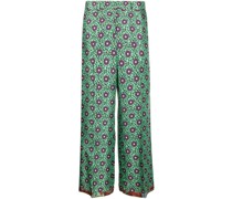 Cropped-Hose mit Blumen-Print