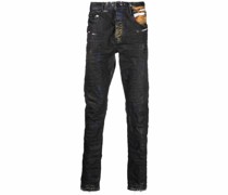 Slim-Fit-Jeans mit Farbklecksen