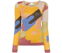Floral Collage-intarsia Pullover