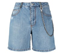 Jeans-Shorts mit Kettendetail