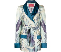 Seidenjacke mit Dschungel-Print