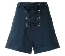 high-waist lace-up fastening shorts