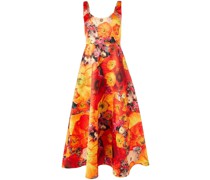 Full Bloom-print A-line dress