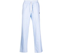 Karierte Hose mit Logo-Stickerei