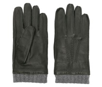 Handschuhe aus Leder mit gerippten Bündchen