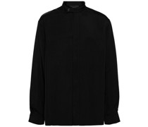 band-collar concealed-fastening shirt