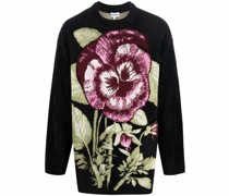 Oversized-Pullover aus floralem Jacquard